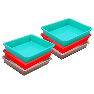 wonder homeware exel small tray heavy quality set of 6 pcs 2 ltr blue yellow color red green choco