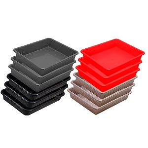 wonder homeware exel small tray heavy quality for homeampstorageorganization set of 12 pcs tray 2 ltr red choco grey black