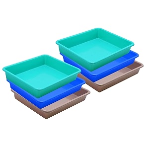 wonder homeware exel small tray heavy quality set of 6 pcs 2 ltr blue yellow color green blue choco