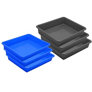 wonder homeware exel small tray heavy quality set of 6 pcs 2 ltr blue yellow color blue grey