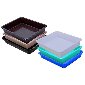 wonder homeware exel small tray heavy quality set of 6 pcs 2 ltr blue yellow color white green blue brown choco black