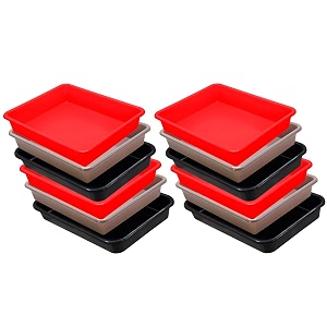 wonder homeware exel small tray heavy quality for homeampstorageorganization set of 12 pcs tray 2 ltr red choco black