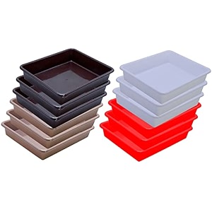 wonder homeware exel small tray heavy quality for homeampstorageorganization set of 12 pcs tray 2 ltr white red brown choco