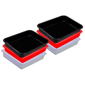 wonder homeware exel small tray heavy quality set of 6 pcs 2 ltr blue yellow color white red black