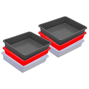 wonder homeware exel small tray heavy quality set of 6 pcs 2 ltr blue yellow color white red grey