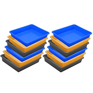 wonder homeware exel small tray heavy quality for homeampstorageorganization set of 12 pcs tray 2 ltr blue yellow grey
