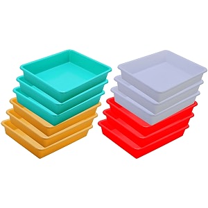 wonder homeware exel small tray heavy quality for homeampstorageorganization set of 12 pcs tray 2 ltr white red green yellow