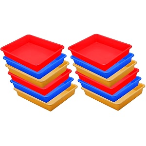 wonder homeware exel small tray heavy quality for homeampstorageorganization set of 12 pcs tray 2 ltr red blue yellow