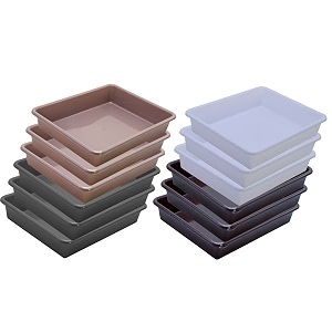 wonder homeware exel small tray heavy quality for homeampstorageorganization set of 12 pcs tray 2 ltr white brown choco grey