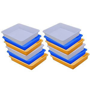 wonder homeware exel small tray heavy quality for homeampstorageorganization set of 12 pcs tray 2 ltr white blue yellow