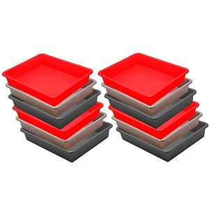 wonder homeware exel small tray heavy quality for homeampstorageorganization set of 12 pcs tray 2 ltr red choco grey