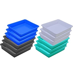 wonder homeware exel small tray heavy quality for homeampstorageorganization set of 12 pcs tray 2 ltr white green blue grey