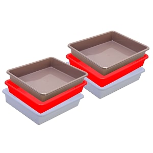 wonder homeware exel small tray heavy quality set of 6 pcs 2 ltr blue yellow color white red choco