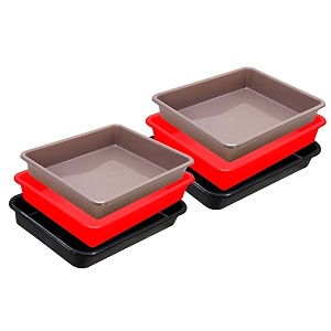 wonder homeware exel small tray heavy quality set of 6 pcs 2 ltr blue yellow color red choco black
