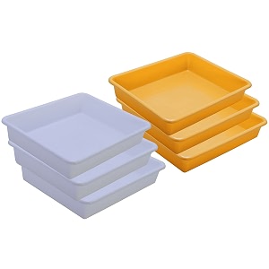 wonder homeware exel small tray heavy quality set of 6 pcs 2 ltr blue yellow color white yellow