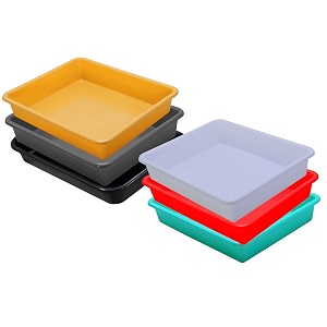 wonder homeware exel small tray heavy quality set of 6 pcs 2 ltr blue yellow color white red green yellow grey black