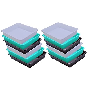 wonder homeware exel small tray heavy quality for homeampstorageorganization set of 12 pcs tray 2 ltr white green brown