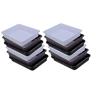 wonder homeware exel small tray heavy quality for homeampstorageorganization set of 12 pcs tray 2 ltr white brown black