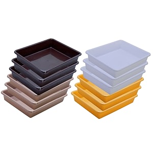wonder homeware exel small tray heavy quality for homeampstorageorganization set of 12 pcs tray 2 ltr white yellow brown choco