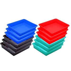 wonder homeware exel small tray heavy quality for homeampstorageorganization set of 12 pcs tray 2 ltr red green blue brown