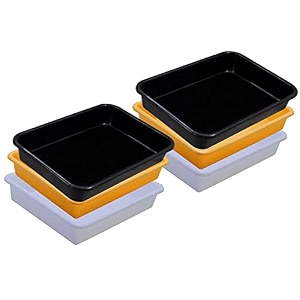 wonder homeware exel small tray heavy quality set of 6 pcs 2 ltr blue yellow color white yellow black