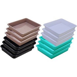 wonder homeware exel small tray heavy quality for homeampstorageorganization set of 12 pcs tray 2 ltr white green choco black