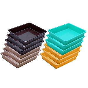 wonder homeware exel small tray heavy quality for homeampstorageorganization set of 12 pcs tray 2 ltr green yellow brown choco