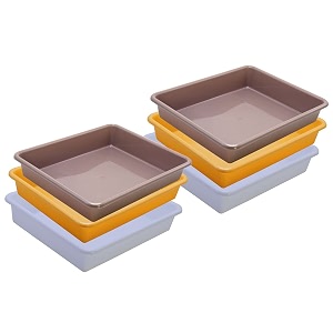 wonder homeware exel small tray heavy quality set of 6 pcs 2 ltr blue yellow color white yellow choco