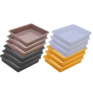 wonder homeware exel small tray heavy quality for homeampstorageorganization set of 12 pcs tray 2 ltr white yellow choco grey