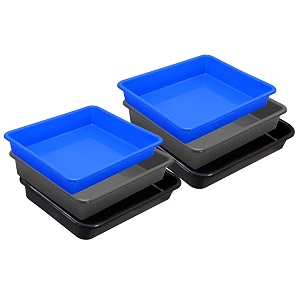 wonder homeware exel small tray heavy quality set of 6 pcs 2 ltr blue yellow color blue grey black