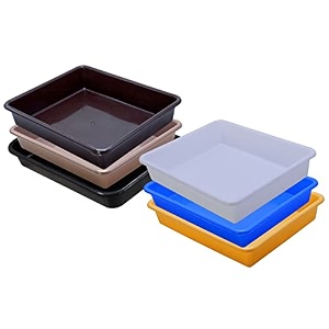 wonder homeware exel small tray heavy quality set of 6 pcs 2 ltr blue yellow color white blue yellow brown choco black