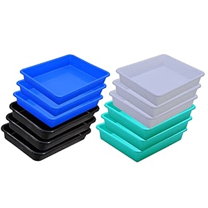 wonder homeware exel small tray heavy quality for homeampstorageorganization set of 12 pcs tray 2 ltr white green blue black