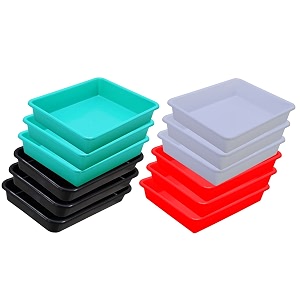 wonder homeware exel small tray heavy quality for homeampstorageorganization set of 12 pcs tray 2 ltr white red green black