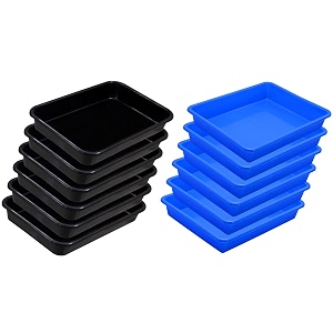 wonder homeware exel small tray heavy quality for homeampstorageorganization set of 12 pcs tray 2 ltr blue black