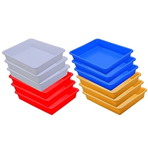 wonder homeware exel small tray heavy quality for homeampstorageorganization set of 12 pcs tray 2 ltr white red blue yellow