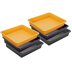 wonder homeware exel small tray heavy quality set of 6 pcs 2 ltr blue yellow color yellow brown grey