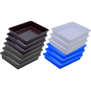 wonder homeware exel small tray heavy quality for homeampstorageorganization set of 12 pcs tray 2 ltr white blue brown grey