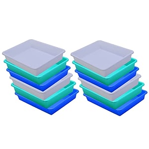 wonder homeware exel small tray heavy quality for homeampstorageorganization set of 12 pcs tray 2 ltr white green blue