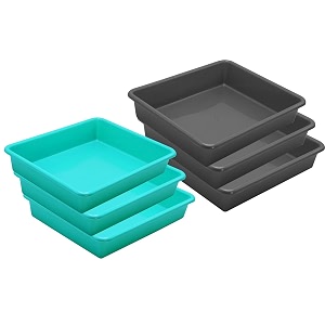 wonder homeware exel small tray heavy quality set of 6 pcs 2 ltr blue yellow color green grey