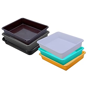 wonder homeware exel small tray heavy quality set of 6 pcs 2 ltr blue yellow color white green yellow brown grey black