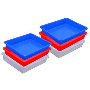 wonder homeware exel small tray heavy quality set of 6 pcs 2 ltr blue yellow color white red blue