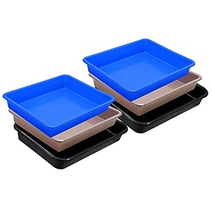 wonder homeware exel small tray heavy quality set of 6 pcs 2 ltr blue yellow color blue choco black