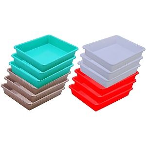 wonder homeware exel small tray heavy quality for homeampstorageorganization set of 12 pcs tray 2 ltr white red green choco