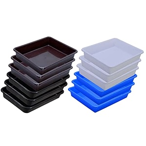 wonder homeware exel small tray heavy quality for homeampstorageorganization set of 12 pcs tray 2 ltr white blue brown black