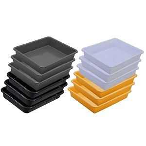 wonder homeware exel small tray heavy quality for homeampstorageorganization set of 12 pcs tray 2 ltr white yellow grey black