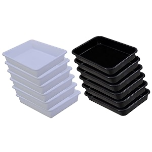 wonder homeware exel small tray heavy quality for homeampstorageorganization set of 12 pcs tray 2 ltr white black