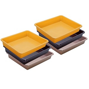 wonder homeware exel small tray heavy quality set of 6 pcs 2 ltr blue yellow color yellow brown choco
