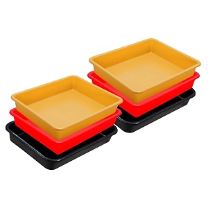 wonder homeware exel small tray heavy quality set of 6 pcs 2 ltr blue yellow color red yellow black