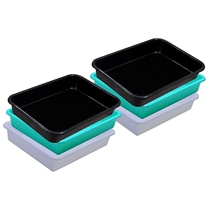 wonder homeware exel small tray heavy quality set of 6 pcs 2 ltr blue yellow color white green black