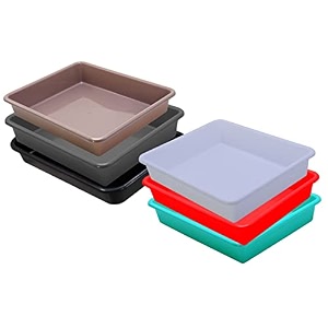 wonder homeware exel small tray heavy quality set of 6 pcs 2 ltr blue yellow color white red green choco grey black
